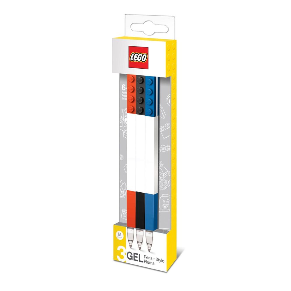 樂高 LEGO - LEGO積木原子筆-黑、藍、紅色 (3入)-長15.8公分