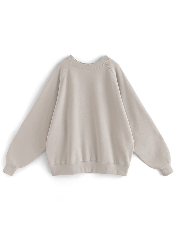 日本 GRL - 圓領內刷毛落肩長袖上衣-薰衣草 (F)