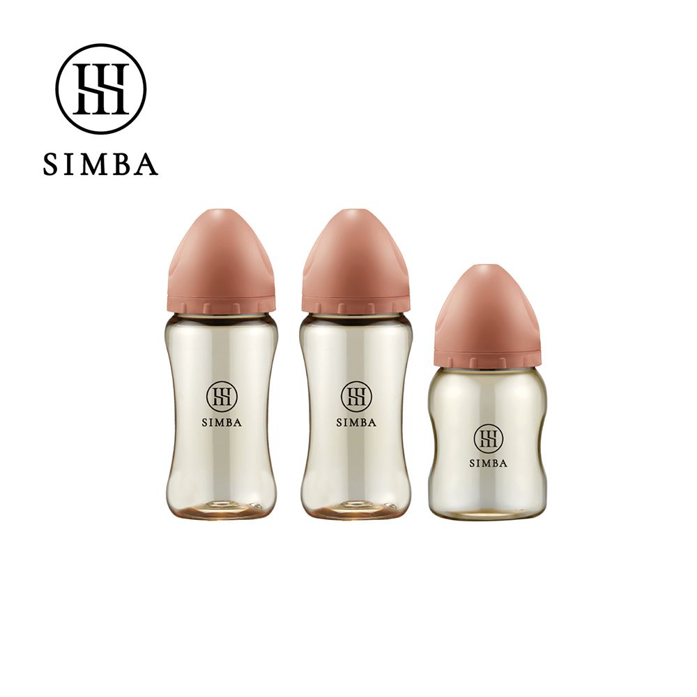 蘊蜜鉑金PPSU寬口防脹氣奶瓶輕奢組(2中1小)-新生適用-覓粉