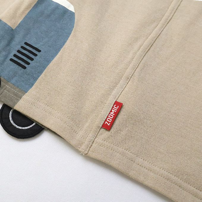 日本 ZOOLAND - 春季出遊印花長袖上衣-熊熊開車-藍