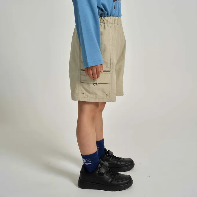 日本 b-ROOM - 抗汙防潑水 機能玩耍側口袋短褲-土耳其藍