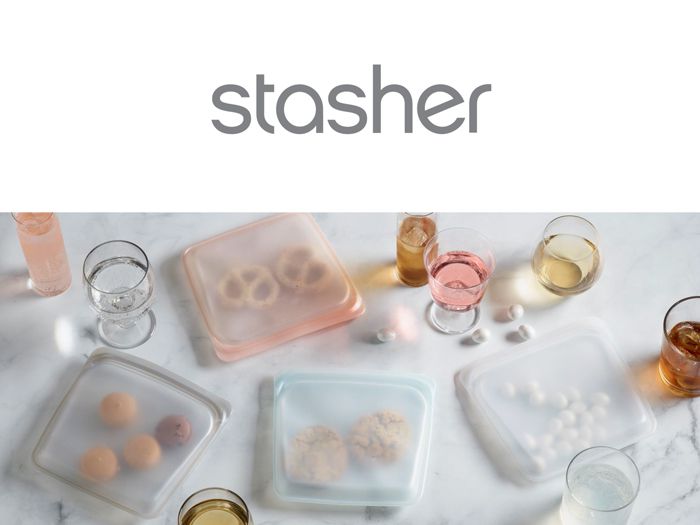 美國 Stasher - 食品級白金矽膠密封食物袋-站站型-湖水藍 (1656ml)