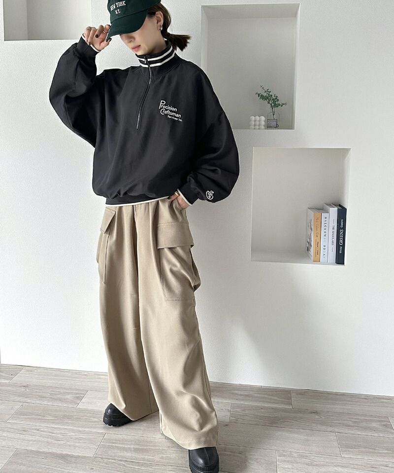 日本 Classical Elf - Java聯名 拉鍊翻領落肩長袖上衣-卡其