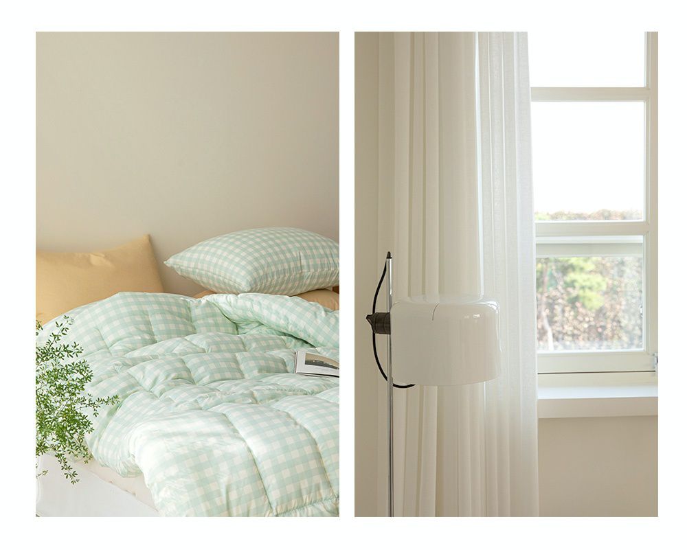 韓國 Maatila - 可水洗超細纖維桃皮感四季被-綠茶鬆餅