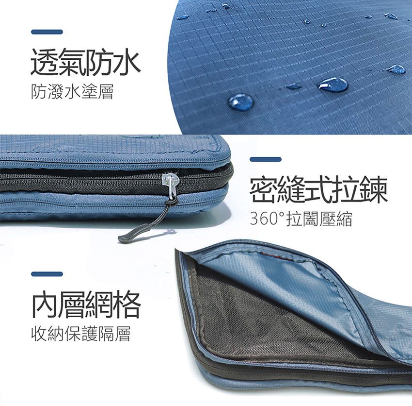 3ZeBra - 魔法收納袋(4入組)-深藍色 (2M+2L)