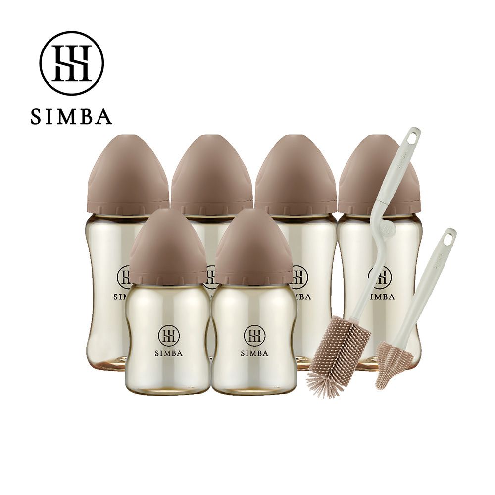 省力洗瓶！蘊蜜鉑金PPSU寬口奶瓶極淨組-小流量新生適用-摩卡慕斯