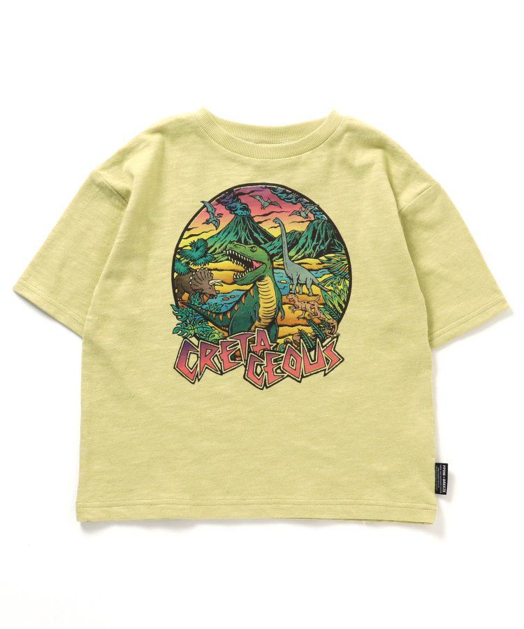 日本 BREEZE - 聯名款 衝浪風恐龍印花短袖上衣-白