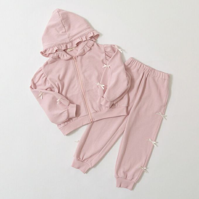 日本 Lycee mine - 蝴蝶結側邊少女休閒長褲-青藍