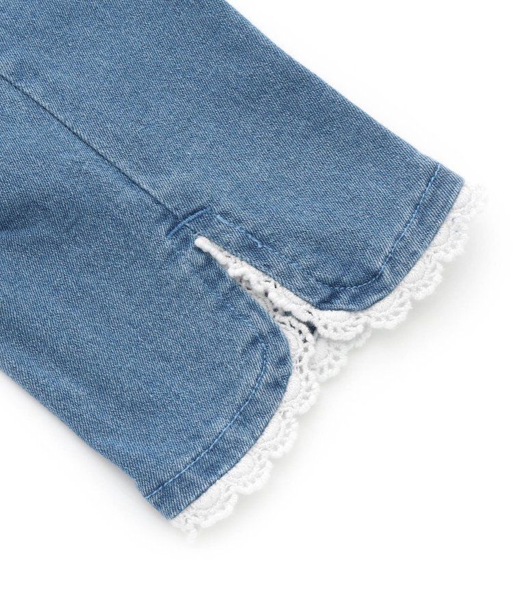 日本 apres les cours - 涼感素材下擺開叉8分褲-牛仔藍