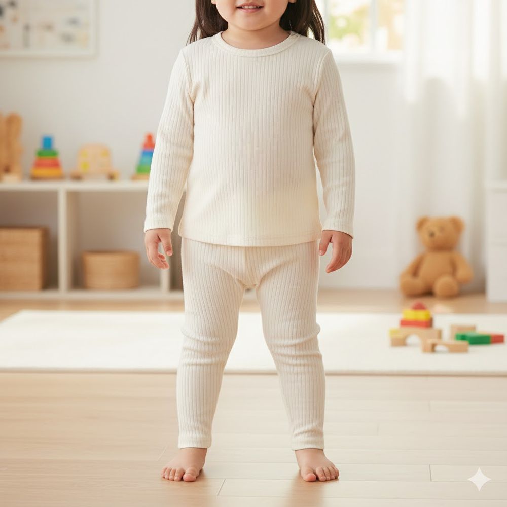 10分軟綿彈性內搭褲--象牙白色