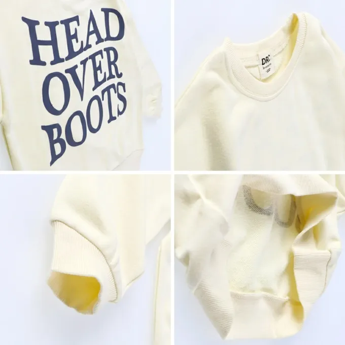 日本 BRANSHES - 百搭印花縮口長袖上衣-HEAD OVER BOOTS-紫