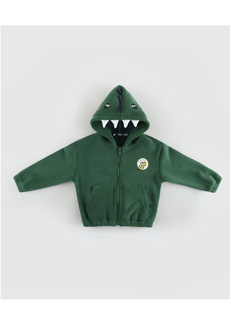 雙面搖粒絨造型外套-鯊魚-黃色