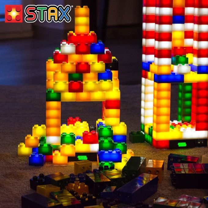 美國 Light Stax - Basic亮亮積木-小顆粒系列-小狗5合1-全新升級六段聲控-桶裝-30顆