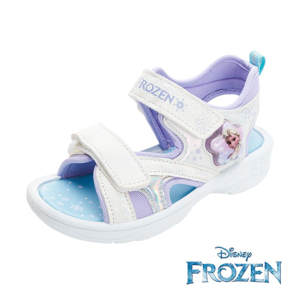 迪士尼Disney - 冰雪奇緣 童鞋 電燈涼鞋 FOKT41569-絆帶方便穿脫-白紫-(中大童段)