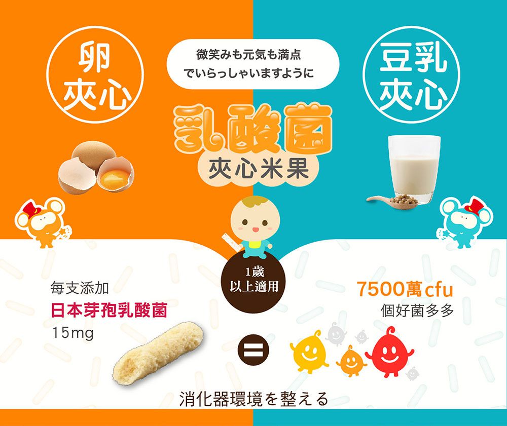 小兒利撒爾 - 乳酸菌夾心米果-豆乳口味-8支/盒