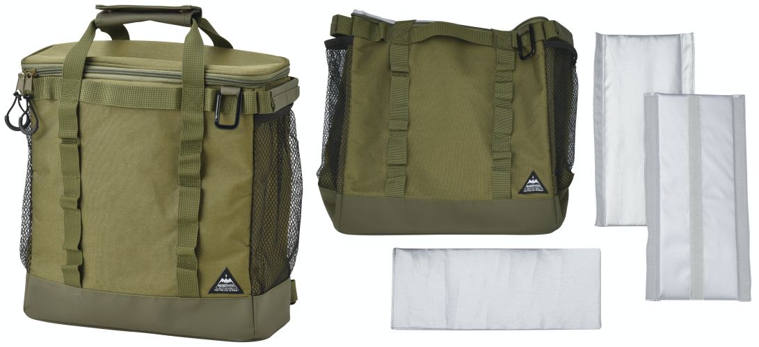 日本 Seto Craft - 露營風 方形保溫保冷提袋/後背包(附隔層*2)-黑 (L(30x12x30cm))-10L