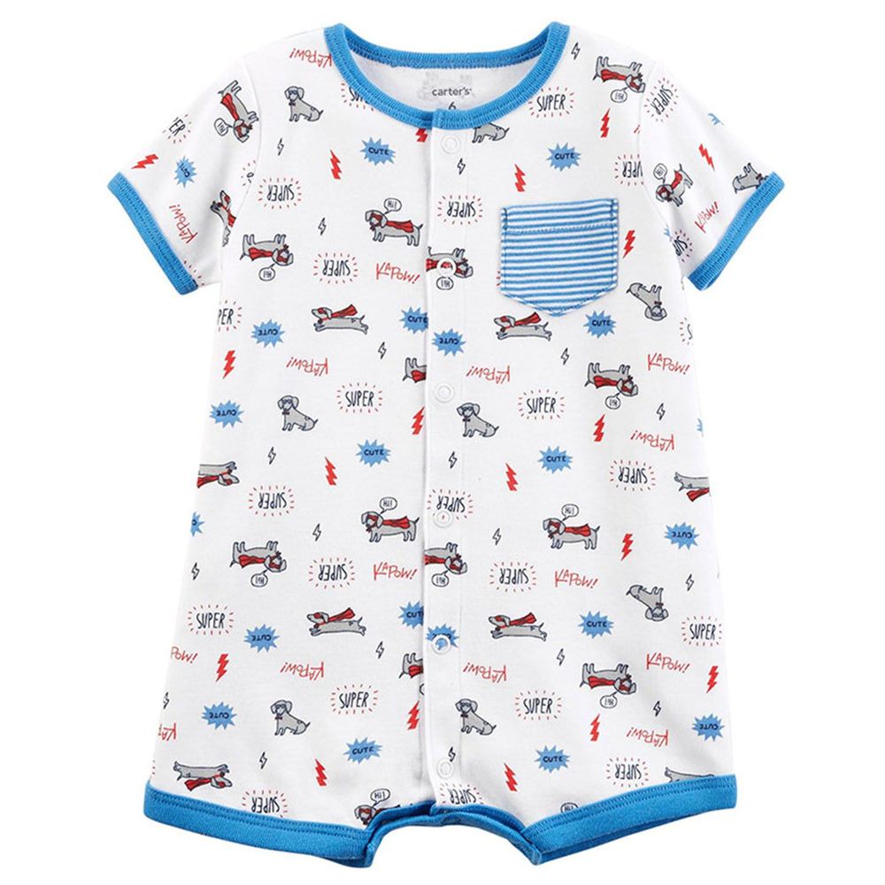 美國 Carter's - 嬰幼兒短袖連身衣-閃電狗狗