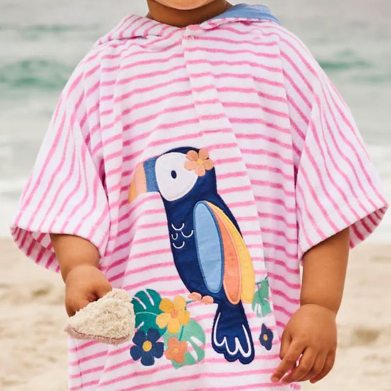 英國 JoJo Maman BeBe - 嬰幼兒/兒童游泳浴巾-大嘴鳥