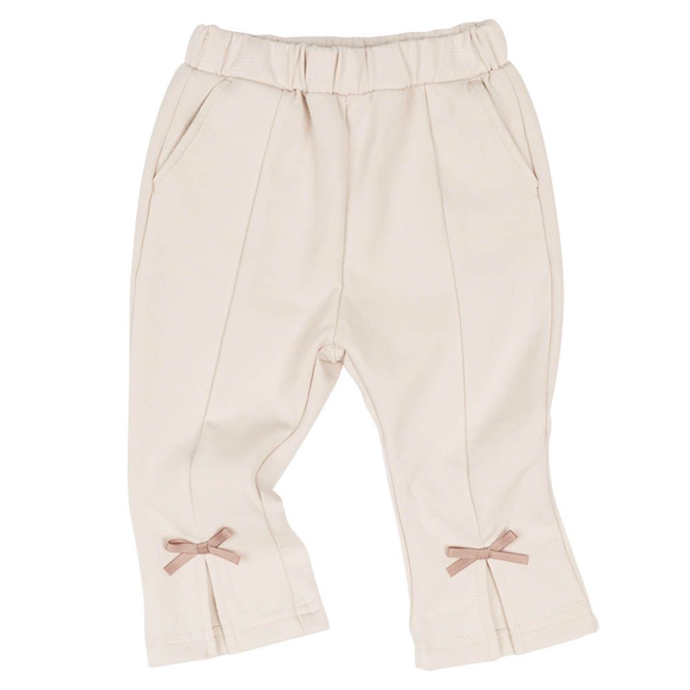 10分褲-褲腳開衩-象牙白色