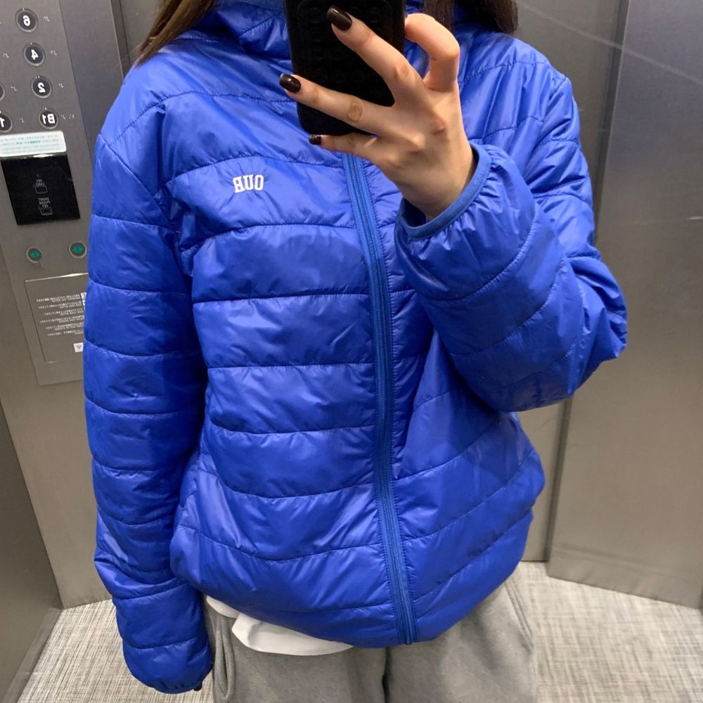 OUR (成人款)輕暖科技纖維連帽外套-寶藍 (ADULT/FREE)