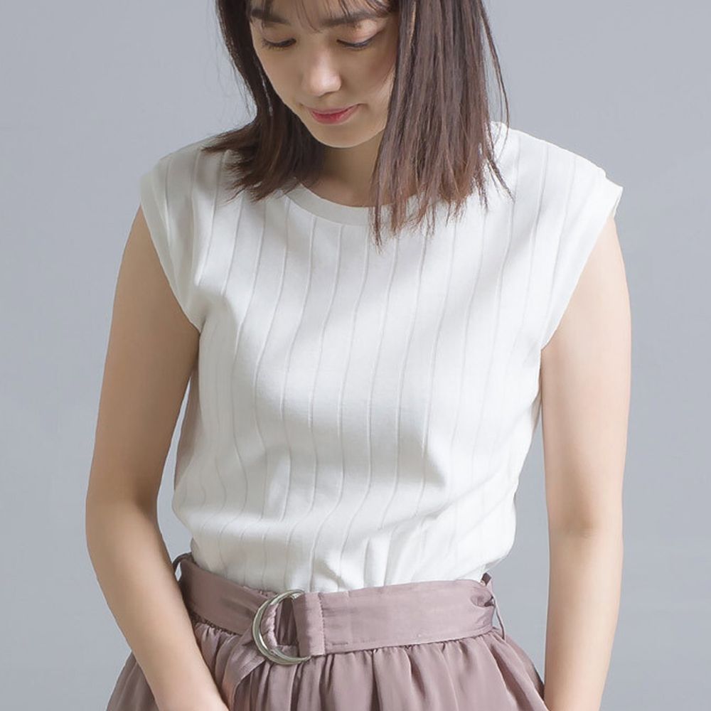 日本 OMNES - 防透汗防潑水設計無袖背心上衣-白 (F)