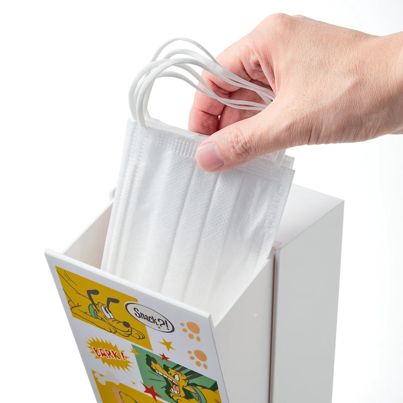 日本千趣會 - 迪士尼 磁吸式口罩收納盒-布魯托-白 (12x22cm)