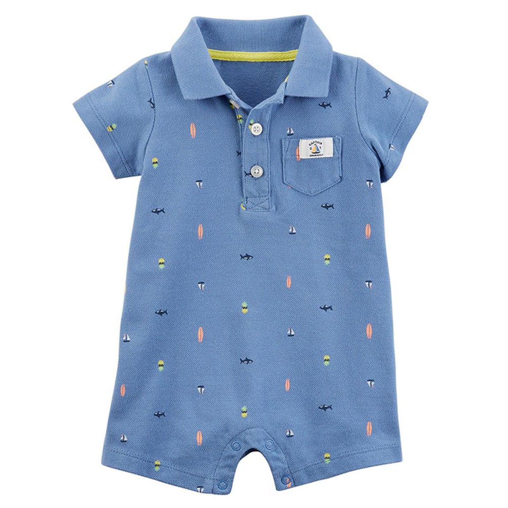 美國 Carter's - 嬰幼兒短袖連身衣-海洋奇緣 (12M)