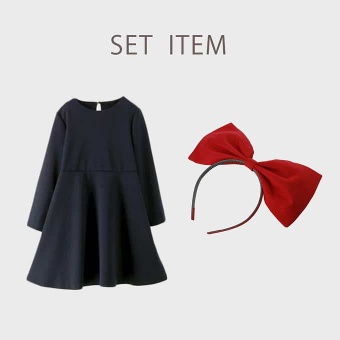 日本 Catherine Cottage - [萬聖節]小魔女長袖洋裝(附髮箍)-海軍藍