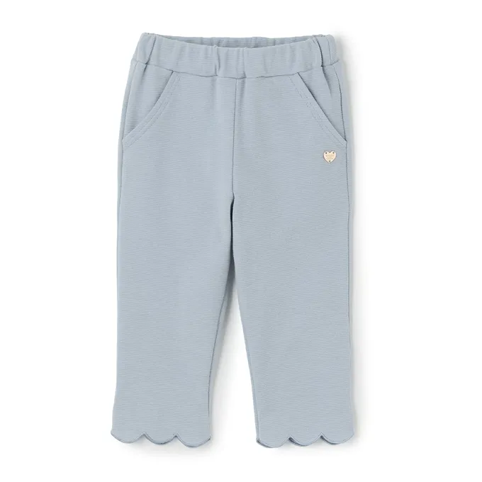 日本 Lycee mine - 下擺可愛貝殼彈力七分褲-青翠綠