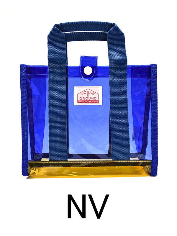 日本 OCEAN&GROUND - 透明PVC防水手提袋-深灰 (20x23x9cm)