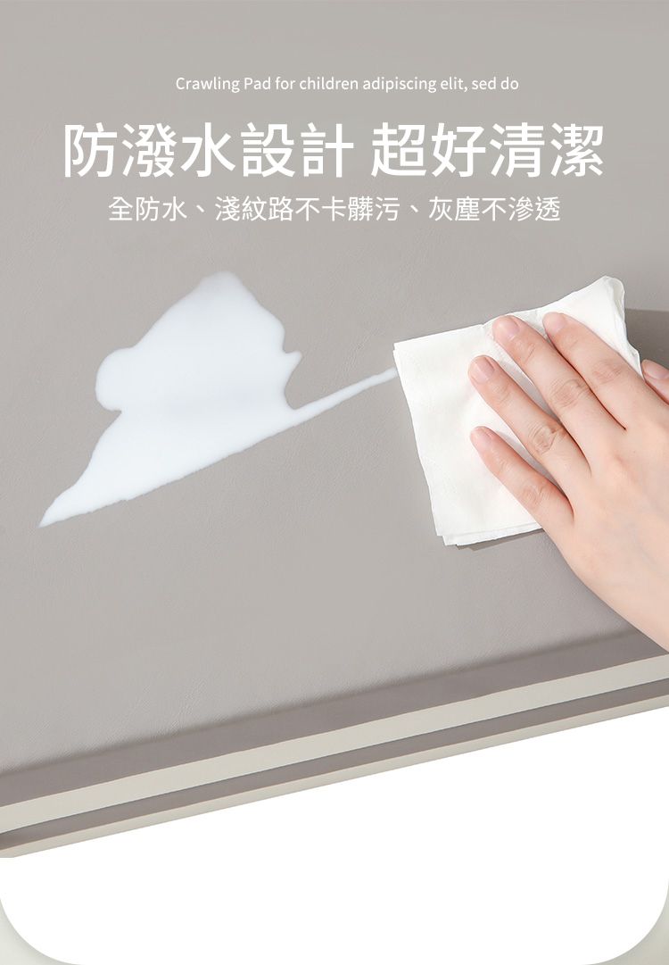 i-Smart - 兒童折疊地墊無縫隙加厚4cm-清新藍-1歲以上適用