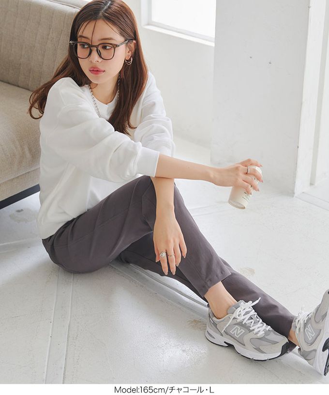 日本 Kobe Lettuce - 素肌感俐落彈力合身長褲(可選長度)-深藍