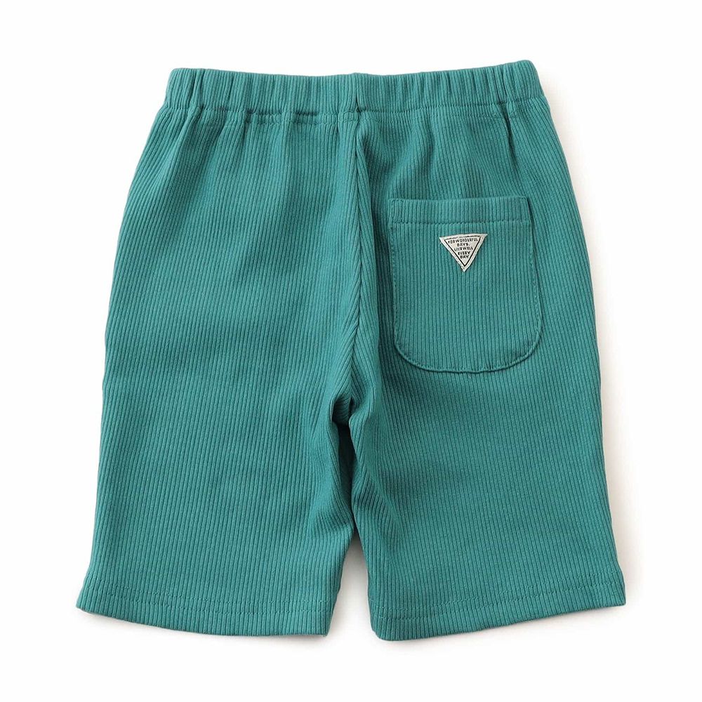 DAISUKI 百搭羅紋短褲-素色-翡翠綠