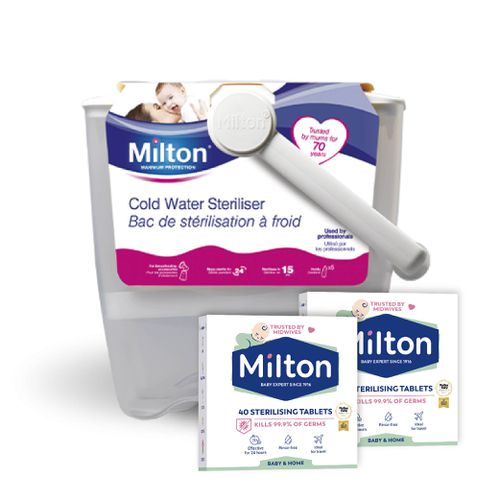 英國米爾頓 Milton - 奶瓶奶嘴消毒器+消毒錠(40入/盒)*2