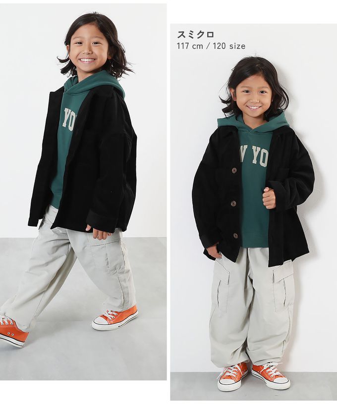 日本 devirock - 寬鬆時尚厚燈芯絨夾克外套-黑