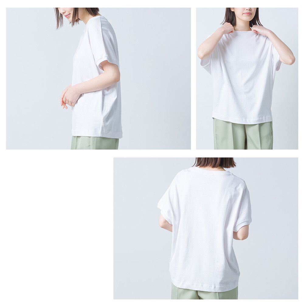 日本 OMNES - 透氣棉麻落肩短袖小飛鼠上衣-白