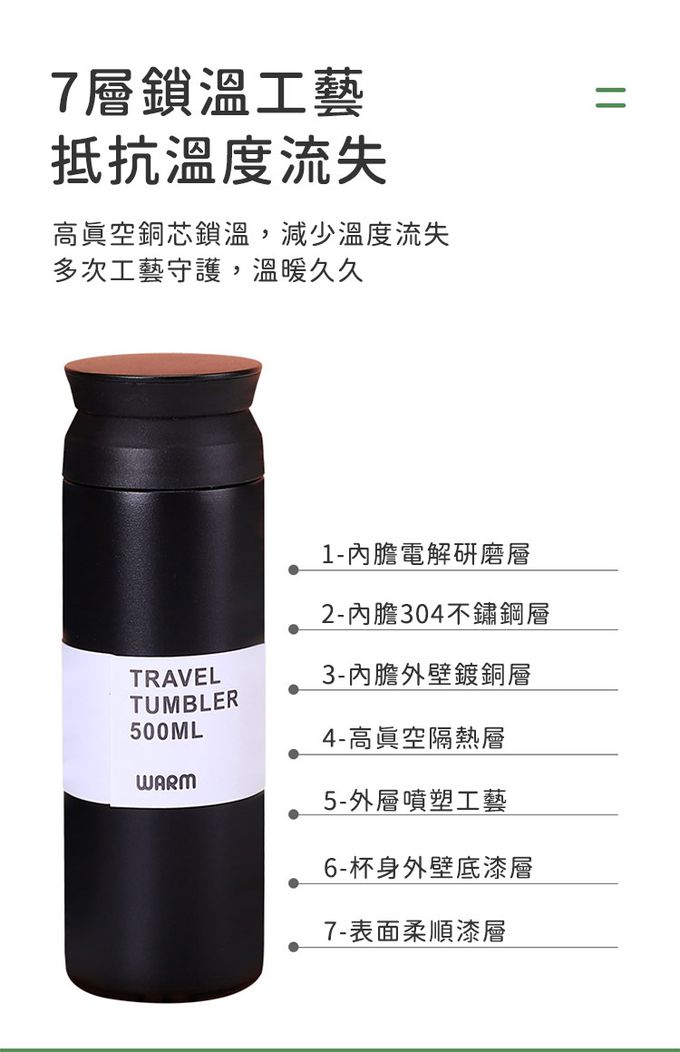 日本 FOREVER - (買一送一) 日式304不鏽鋼真空保溫瓶500ML