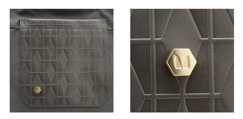 日本 FIRANO - 菱形幾何異材質拼接托特包(可放A4)-米 (29x42x16cm)