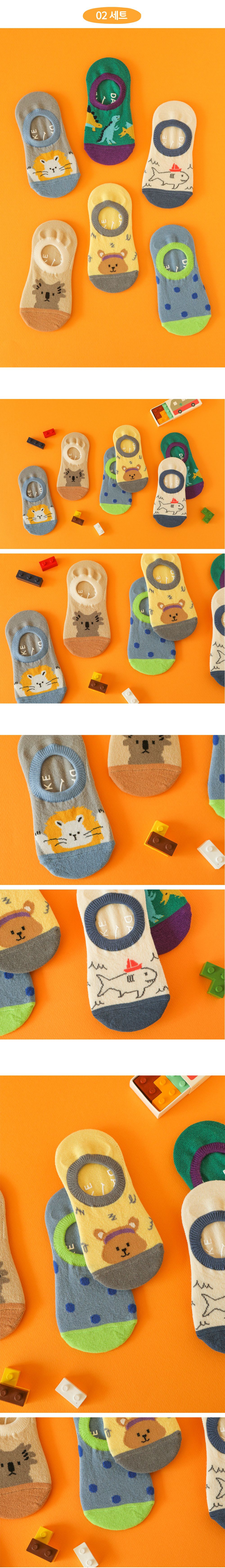 韓國 Daily Like - 兒童襪子/船型襪6入組-2