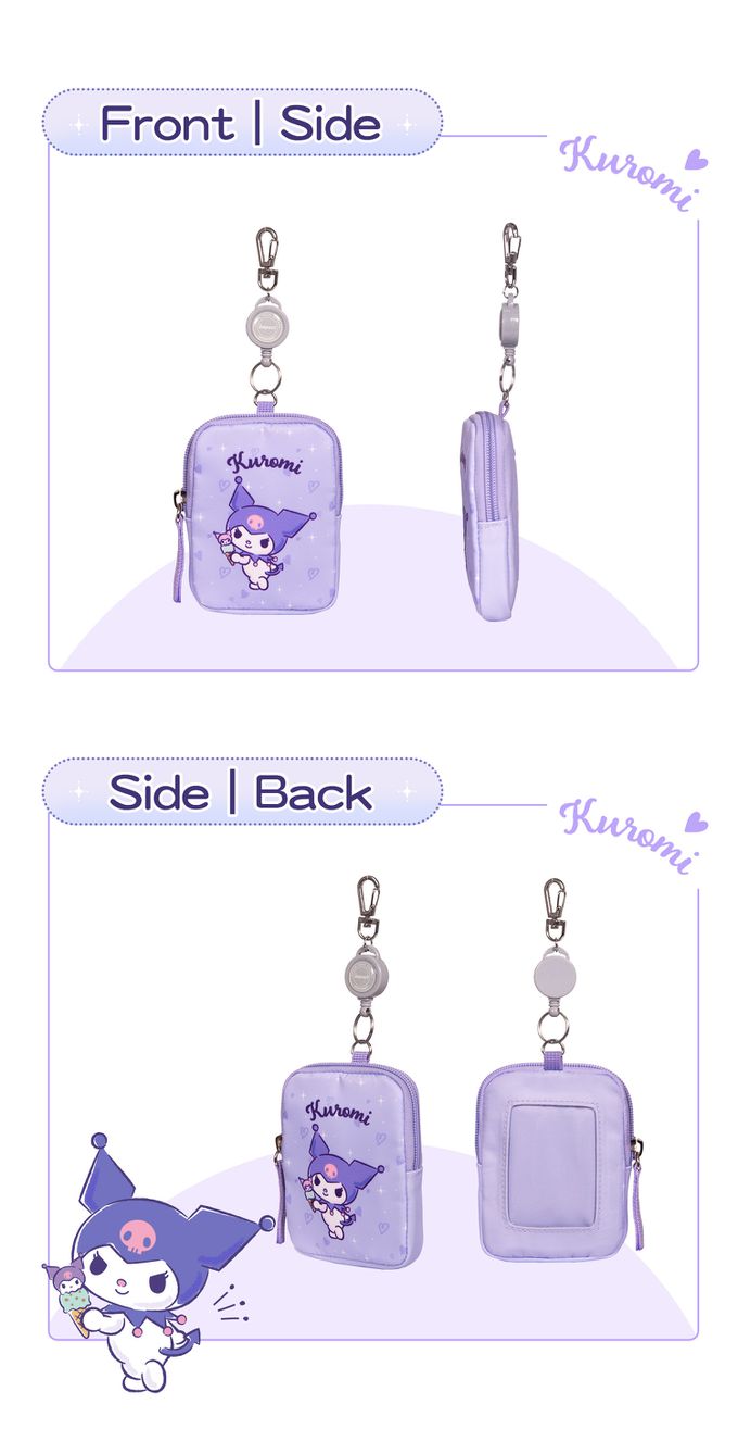 酷洛米Kuromi-票卡零錢包-粉紫