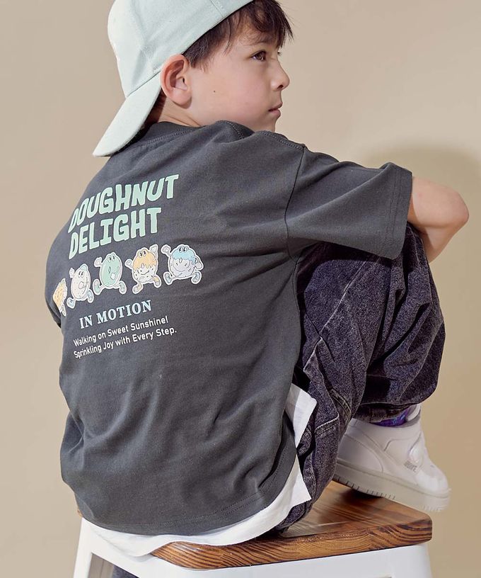 日本 devirock - 100%棉 帥氣印花短袖上衣-胸口英文-檸檬黃