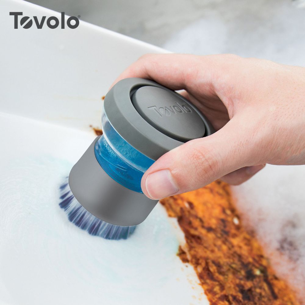 美國 Tovolo - 多功能免沾手液壓式鍋碗清潔刷