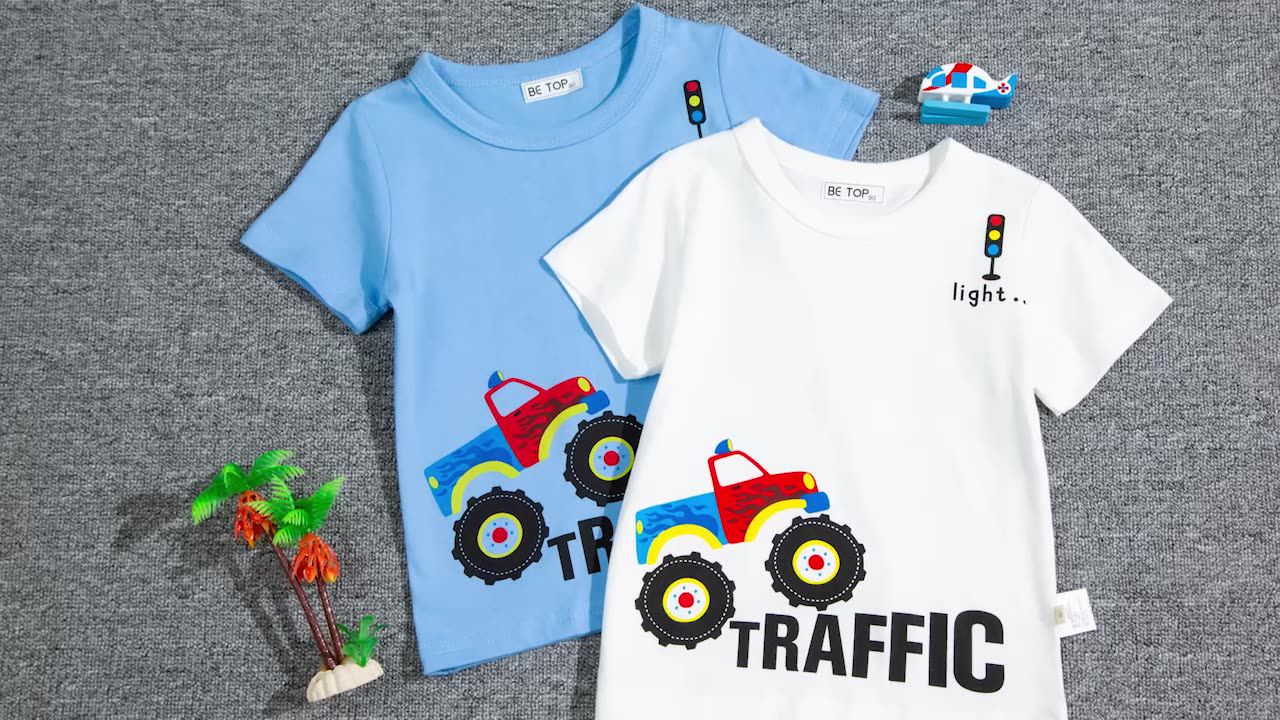 純棉短袖上衣-traffic車車-白色