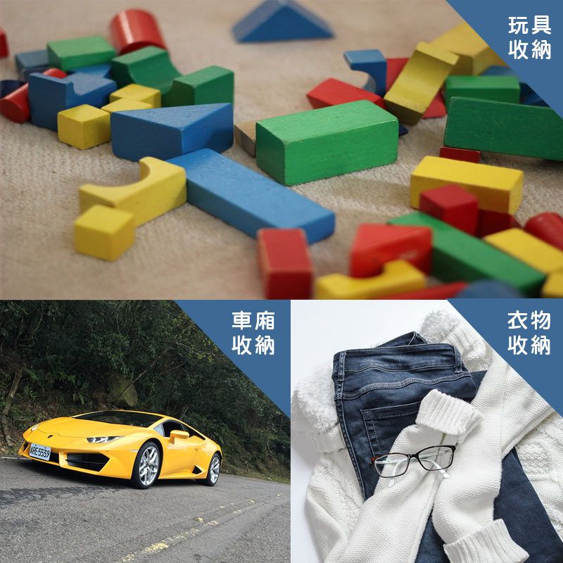 英國 JoJo Maman BeBe - 多用途玩具藍/洗衣籃-藍白條紋