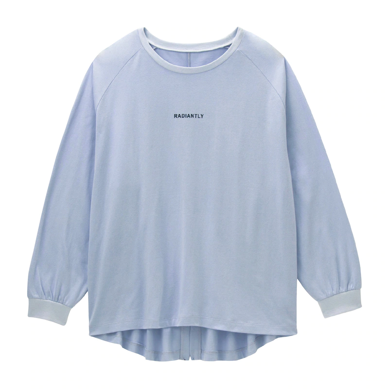 日本千趣會 - (媽媽 純棉低調英文印花長袖上衣-淺杏