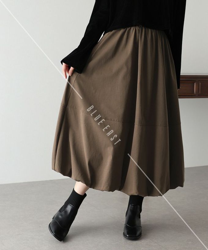 日本 BLUE EAST - 柔軟輕盈感立體澎澎氣球長裙-黑