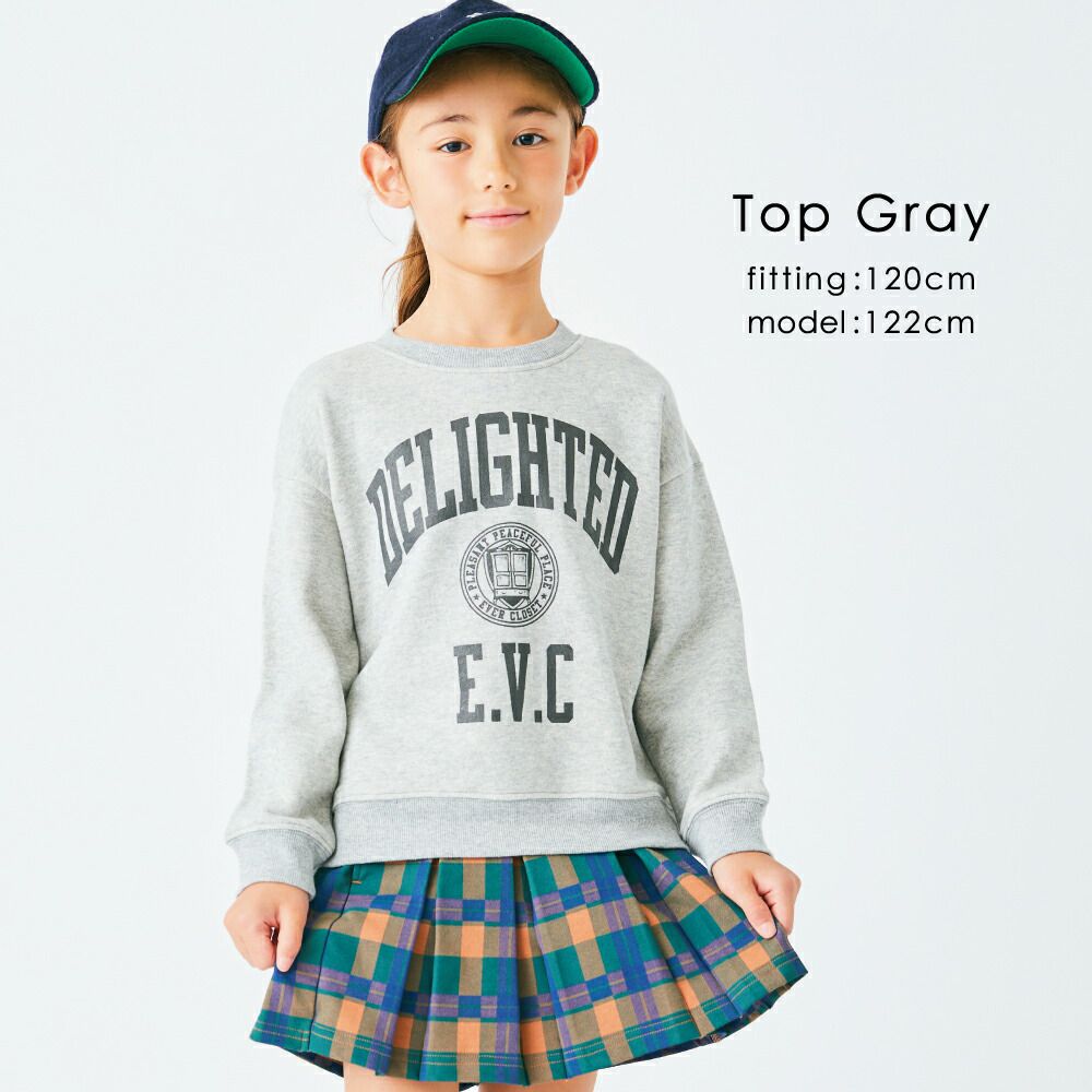 日本 evercloset - 純棉裏毛英文字大學T-水藍