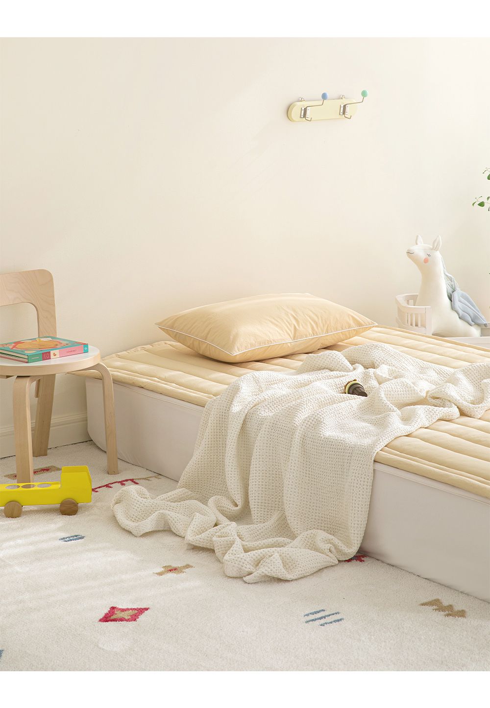 韓國 Maatila - (兒童款)天絲莫代爾鬆餅被毯-原味優格 (130X170cm)
