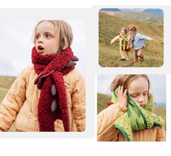 kocotree - 圈圈絨動物圍巾-均碼 (咖啡趴趴熊)