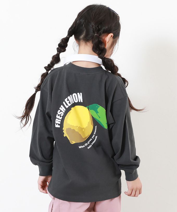 日本 devirock - 100%棉 定番印花寬版長袖上衣-幾何方塊-紫